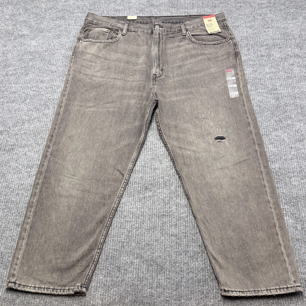 Levis 550 '92 Jeans Mens 44x30 Gray Medium Wash Relaxed Taper Denim Distressed